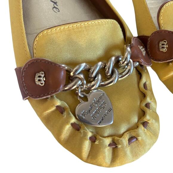 RARE 90'S Y2K JUICY COUTURE CHARM CHAIN SATIN LOAFERS SZ. 6 1/2-7 EUC - Picture 2 of 8